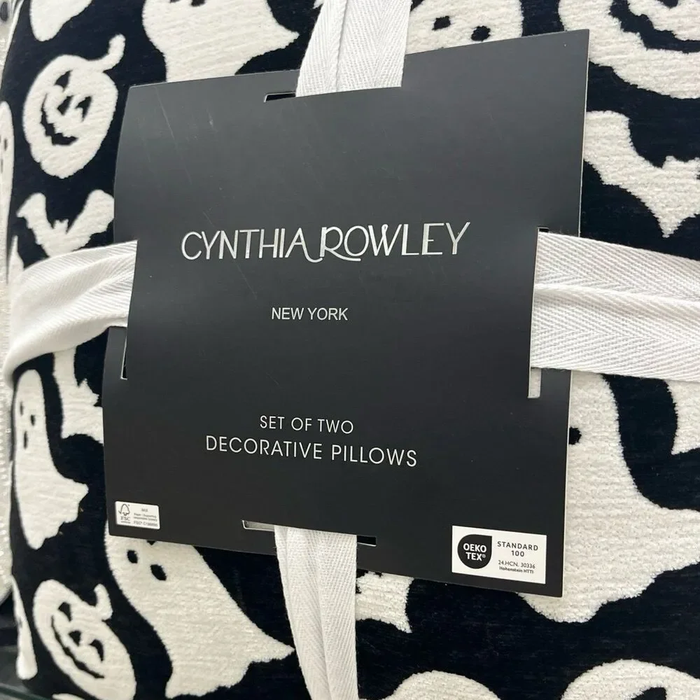 Cynthia Rowley Halloween Ghost Pumpkin Decorative Pillows Set of 2